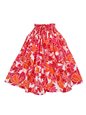 Anuenue (Pau) Beautiful Hibiscus Red Poly Cotton Single Pau Skirt / 3 Bands