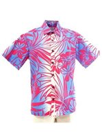 [USED ITEM] Anuenue Hibiscus & Plumeria Fuchsia & Cream Poly Cotton Men's Hawaiian Shirt (USED)