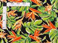 Bird of paradise &amp; Monstera Black Poly Cotton LW-24-921