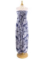 [USED ITEM] Sarong King chrysanthemum Navy Wailea Long Dress (USED)