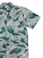 Waimea Casuals Surfer Turquoise Cotton Men's Hawaiian Shirt