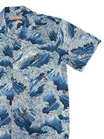 Waimea Casuals Surfer Blue Cotton Men's Hawaiian Shirt