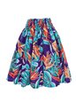 Anuenue (Pau) Bird of paradise &amp; Monstera Purple Poly Cotton Single Pau Skirt / 3 Bands