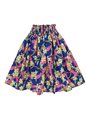 Anuenue (Pau) Plumeria Lei Royal Poly Cotton Single Pau Skirt / 3 Bands