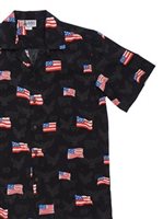 Aloha Republic United States Patriotics Black Cotton Men's Hawaiian Shirt