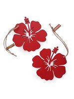 Wooden Hibiscus Hawaiian  Ornament 2pieces Set