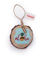 Aloha Pineapple Hawaiian  Wooden Ornament