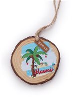 Palm Tree Hawaiian  Wooden Ornament