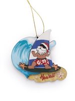 Surfing Santa Hawaiian Santa Ornament