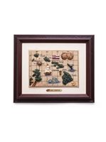 Hawaii Islands Map Picture Frame Wall Art