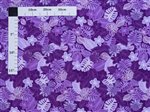 Protea, Plumeria & Monstera Leaf Purple Poly Cotton NLX-31147