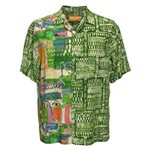 Jams World Kahili Green  Rayon Men's Hawaiian Shirt