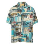 Jams World Visage Turq Rayon Men's Hawaiian Shirt