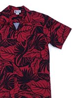 Aloha Republic Hawaii Harmony Red Cotton Men's Hawaiian Shirt