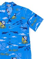 Aloha Republic Blue Angels Blue Cotton Men's Hawaiian Shirt