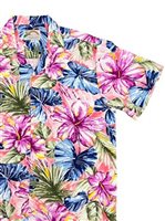 Paradise Found Painted Hibiscus Coral Men's Hawaiian Shirt