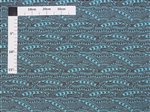 Tapa & Shark Waves Brown & Teal Poly Cotton ATX-30219