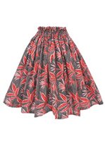 Anuenue (Pau) Bird of Paradise Black & Red Poly Cotton Single Pau Skirt / 3 Bands