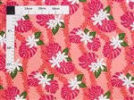 Tiare & Monstera Leaf Coral Poly Cotton Trans-Pacific Textiles, Ltd. / TPTEX Tiare & Monstera Leaf Coral Poly Cotton LW-24-952