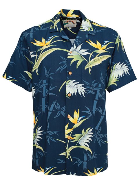 Bamboo Paradise Navy Hawaiian Shirt X-Small